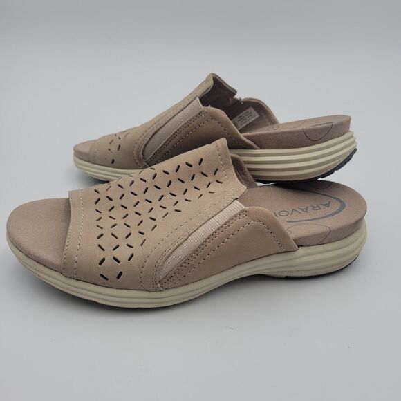 Aravon Beaumont Peep Dove Slides Womens Size 7B Comfort Sandals CH1993 - Picture 4 of 10